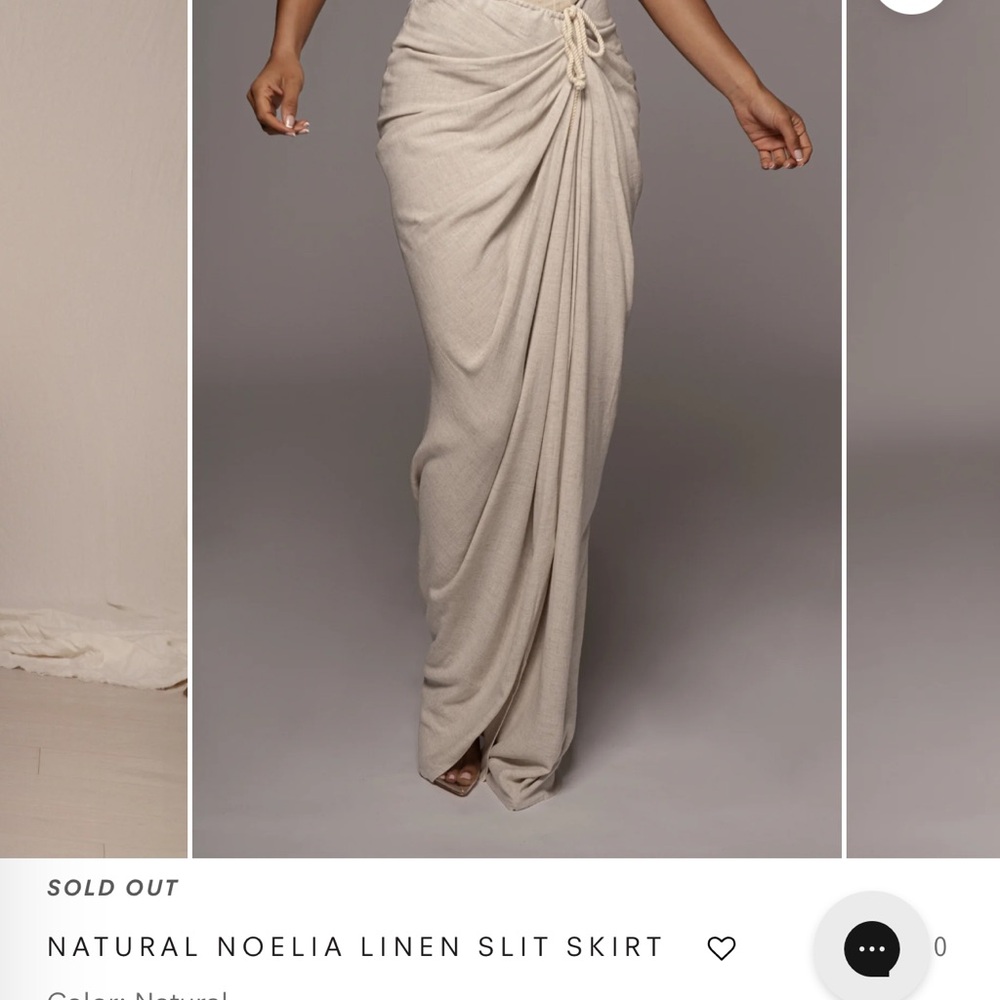 JLUXLABEL Cream Maxi Wrap Skirt with Ruched Slit